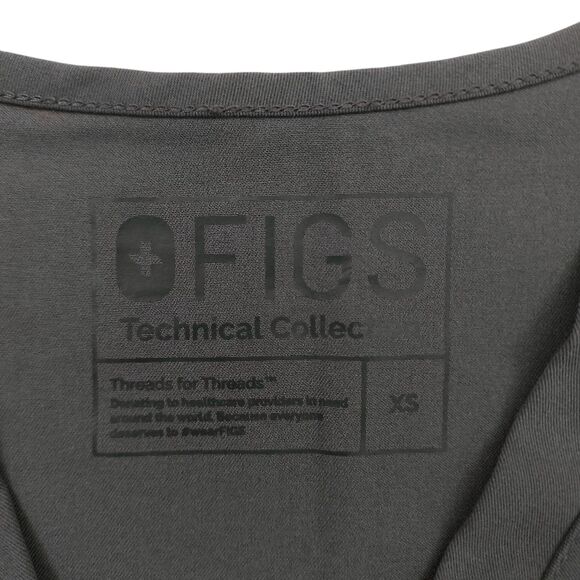 Figs Scrub Top Womens XS Gray Catarina One-Pocket Short Sleeve Work Uniform - Picture 7 of 11